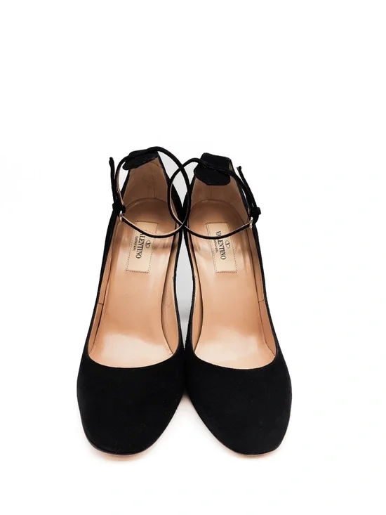 Valentino Garavani Black Suede Ankle Strap Pumps EU 37 - Picture 4 of 9